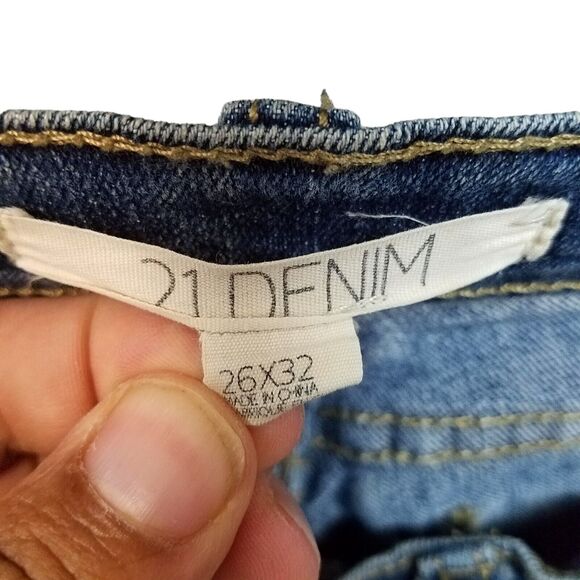 21 Denim Womens Size 26x32 Blue Solid Skinny Jeans - Picture 2 of 9
